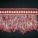 White & Red Hand Seed Beaded Belt  - TBM-BDB-003