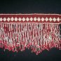 White & Red Hand Seed Beaded Belt - TBM-BDB-003