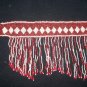 White & Red Hand Seed Beaded Belt - TBM-BDB-003