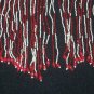 White & Red Hand Seed Beaded Belt - TBM-BDB-003