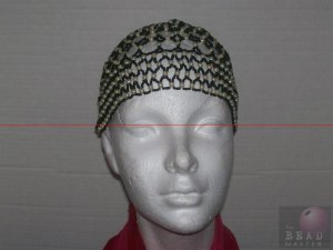 Beaded Caps W/O Fringe -Black & Pearl---TBM-BHP-022