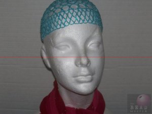 Hand Beaded Caps W/O Fringe-Sky Blue---TBM-BHP-023