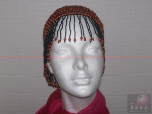 Beaded Caps- Black & Orange ---TBM-BHP-026