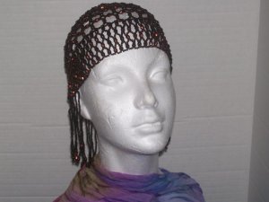 Beaded Head Piece- Dark Brown & Bronze-TBM-BHP-030