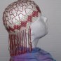 Egyptian Beaded Head Piece - Red & Silver-TBM-BHP-032
