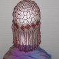 Egyptian Beaded Head Piece - Red & Silver-TBM-BHP-032