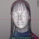 Long Hand Beaded Head Piece - Pink Pearls & Hematite -TBM-BHP-035