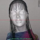 Long Hand Beaded Head Piece - Black & Silver - TBM-BHP-042