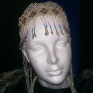 Long Hand Beaded Head Piece - Silver & Mixed - TBM-BHP-045