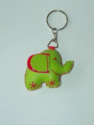 Cute light green elephant key ring