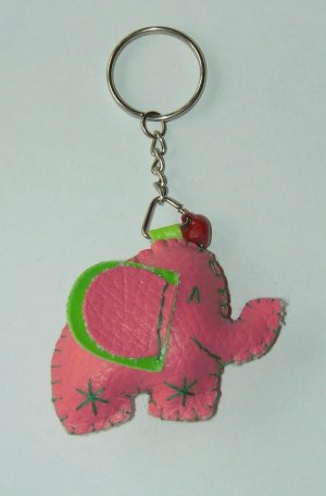 Cute pink elephant key ring