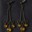Handmade Victorian Bronze Dangle Earrings