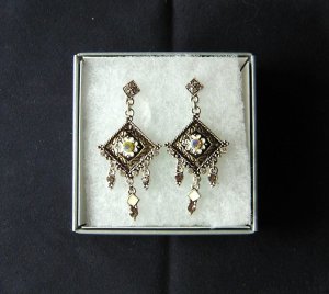 Elegant Victorian Bronze Dangle Earrings