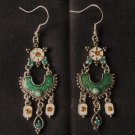 Elegant Victorian Emerald Dangle Earrings