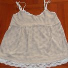 Korean style Ivory Spaghetti Strap Top with lace
