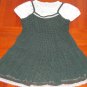Green and Black Squares Spaghetti Strap Dress/ Long Top