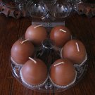 Egg votives - package of 6.  Chocolate-cherry