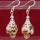 Gold/white ornament earrings