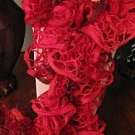 Ruffle scarf in shades of red