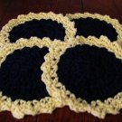 Sunflower cotton hand crocheted coasters - set of four