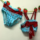 B10005 Baby Cute Blue Heart Pattern 2-Set Swimming Suit