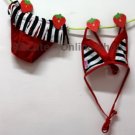 B10008 Baby Cute Red/Black with Strips Mini Bikini