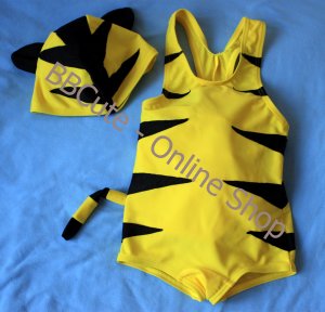 F10001 Baby Cute Tiger Swimming Suit with Hat