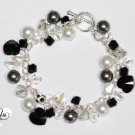 Black And White Sterling Silver Swarovski Bracelet