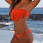 Fringe Bandeau Top Modern Fit Bikini - Orange - Small