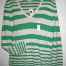 NWT GAP WOMEN STRIPED V SWEATER SPR/SUMM '10 M&L $44.50