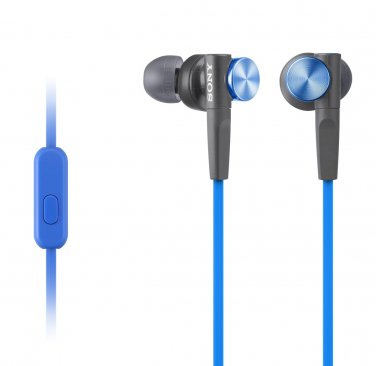 Sony MDRXB50AP Extra Bass Earbud Headset with mic for phone call, Blue