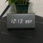 Wooden alarm clock triangle shaped LED Temperature Voice control Desk clock - Black (2020 updated)