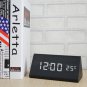 Wooden alarm clock triangle shaped LED Temperature Voice control Desk clock - Black (2020 updated)