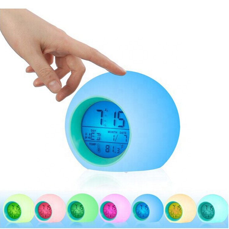 Kids Alarm Digital Clock, Children's Light Alarm. 7 color changing LED ( 40% OFF )