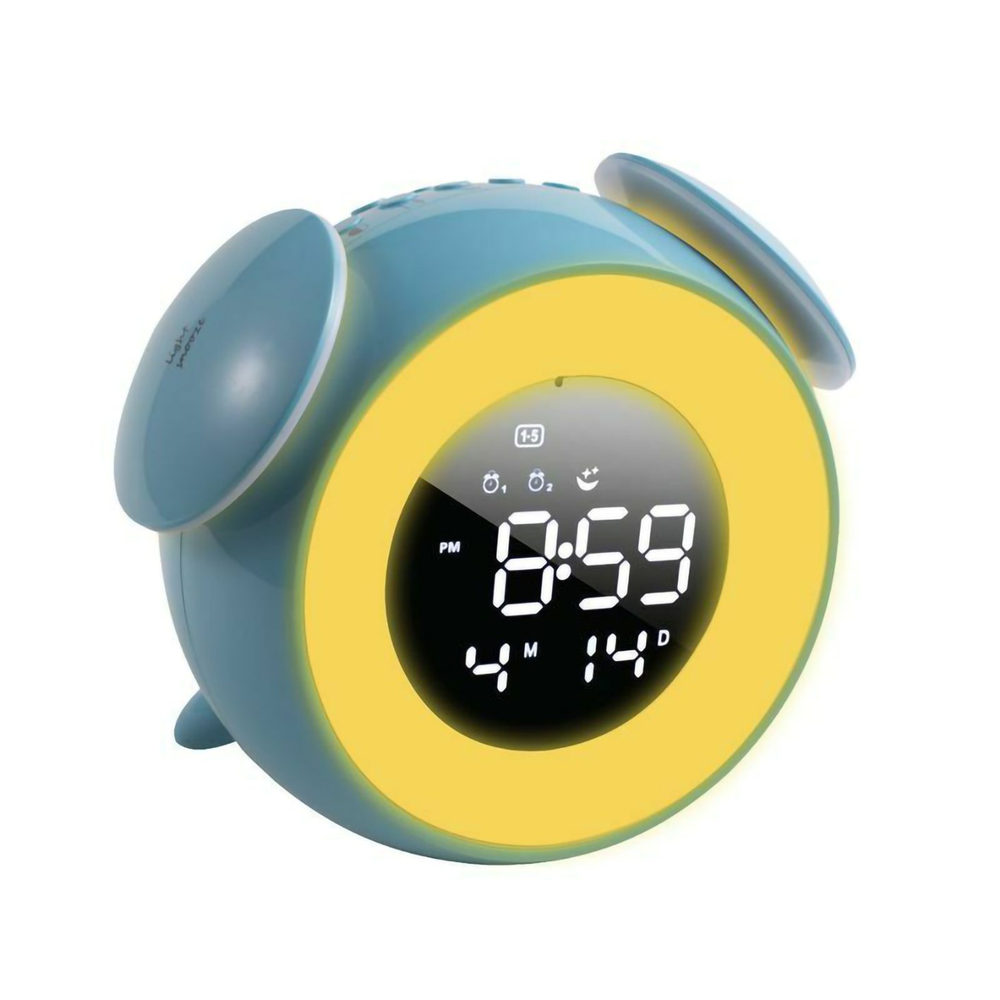 Kids Alarm Clock, 5†Screen 7 Color Night Light Digital LED Clock, Wakeup Sunset Simulation,