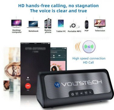 Bluetooth Speaker with Wireless Charger Kick-Stand, Premium Stereo Sound Speaker
