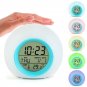 2020 7-Colors Changing LED Nightlight Digital Calendar Temp Alarm Clock For Kids