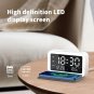 Compact Alarm Clock with Foldable Wireless Charging Pad, Night Light, USB port