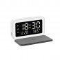 Compact Alarm Clock with Foldable Wireless Charging Pad, Night Light, USB port