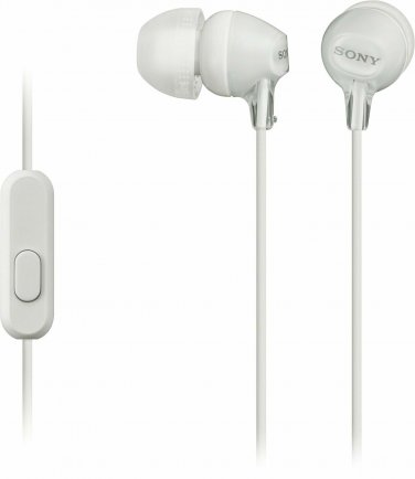 New & Sealed! Genuine Sony MDR-EX14AP Headset Ear Bud Headphones with Mic - WHT