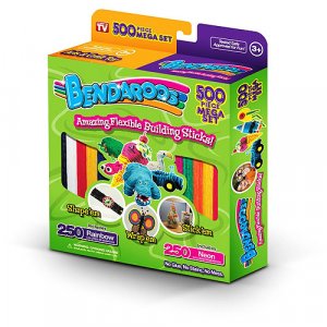 Bendaroos Mega Pack Flexible Building Sticks, 500 Pieces