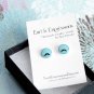 Little Mustache. Small earring posts. Sky blue Studs. Resin and sterling silver.