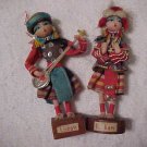 Handcrafted Wooden Dolls (2) in Native Costume Lishaw