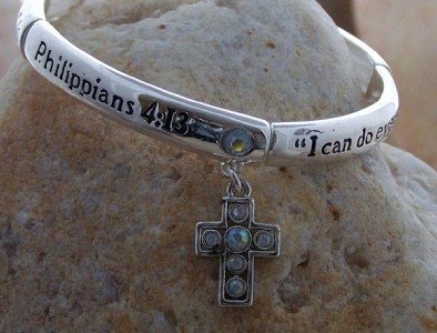 NEW RELIGIOUS PHILIPPIANS 4:13 CAN DO CROSS BRACELET
