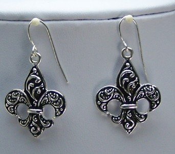 WESTERN FILIGREE FRENCH FLEUR DE LIS EARRINGS