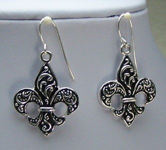 WESTERN FILIGREE FRENCH FLEUR DE LIS EARRINGS