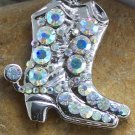 NEW AB WESTERN BOOT BOOTS CRYSTAL NECKLACE PENDANT