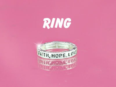 Religious Faith Hope Love Stretch Ring