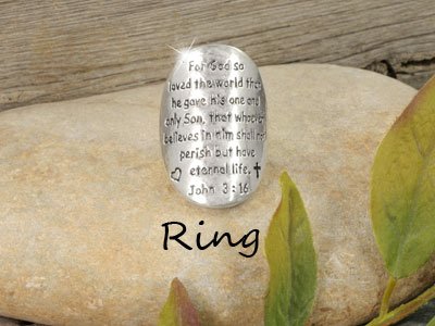 Religious John 3:16 For God So Loved the World Ring