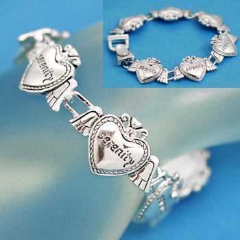 Serenity Prayer Heart Angel Wings Bracelet